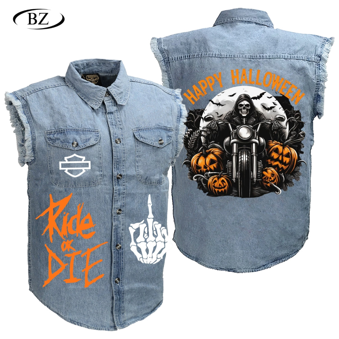 BikerZoneZ Sleeveless Denim Jacket