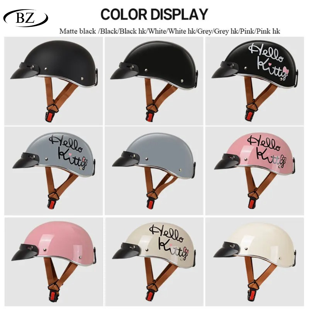 Cute Retro Half Helmet  – DOT&ECE Certificate Approved