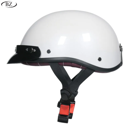 BikerZoneZ Vintage Half Helmet – DOT Approved | Unisex 4-Season Riding