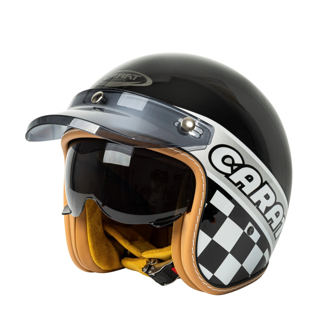 extra light open face motorcycle helmet Vintage Open Face Motorcycle Helmet – 3/4 Retro Style for Men | DOT & ECE Approved