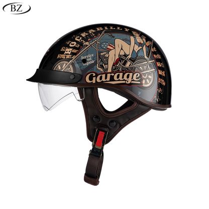 Old School Rider Half-Face Helmet - DOT Approved