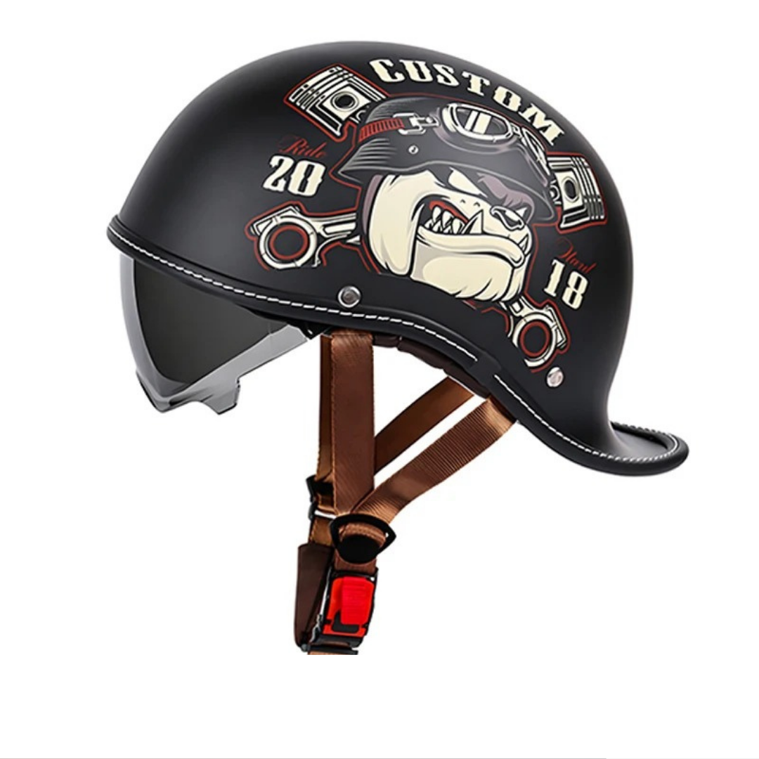 Retro Cocked Tail Half Helmet – Vintage Cruiser Edition