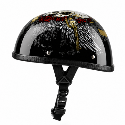 BikerZoneZ™ Vintage Half Face Motorcycle Helmet