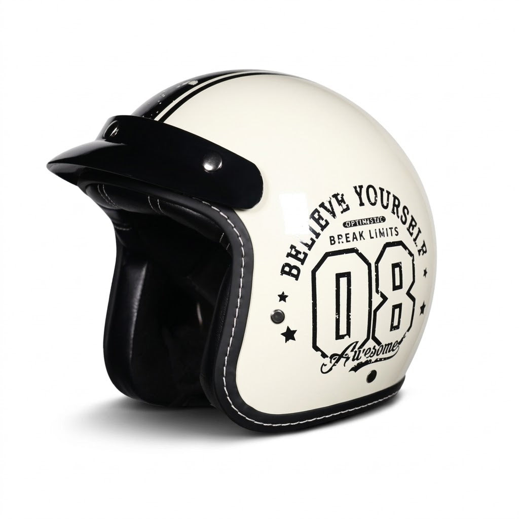Vintage Open Face Motorcycle Helmet – All-Season Comfort & Protection