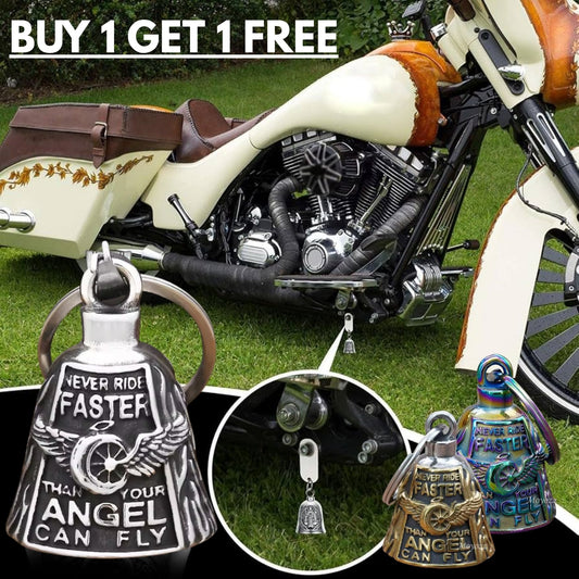 Motorcycle Bell Angel Wing "Never Ride Faster Than Your Angel Can Fly"