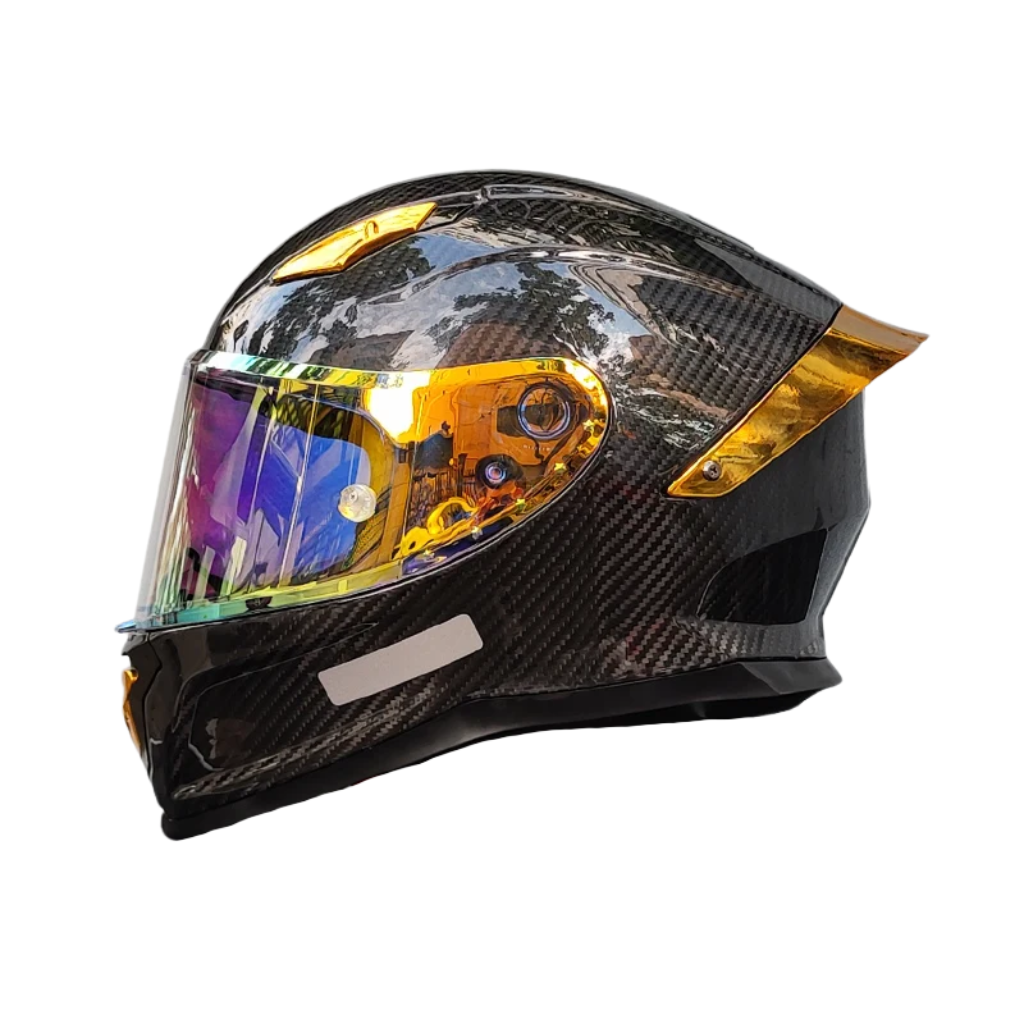 Carbon Fiber Full Face Motorcycle Helmet - DOT Approved