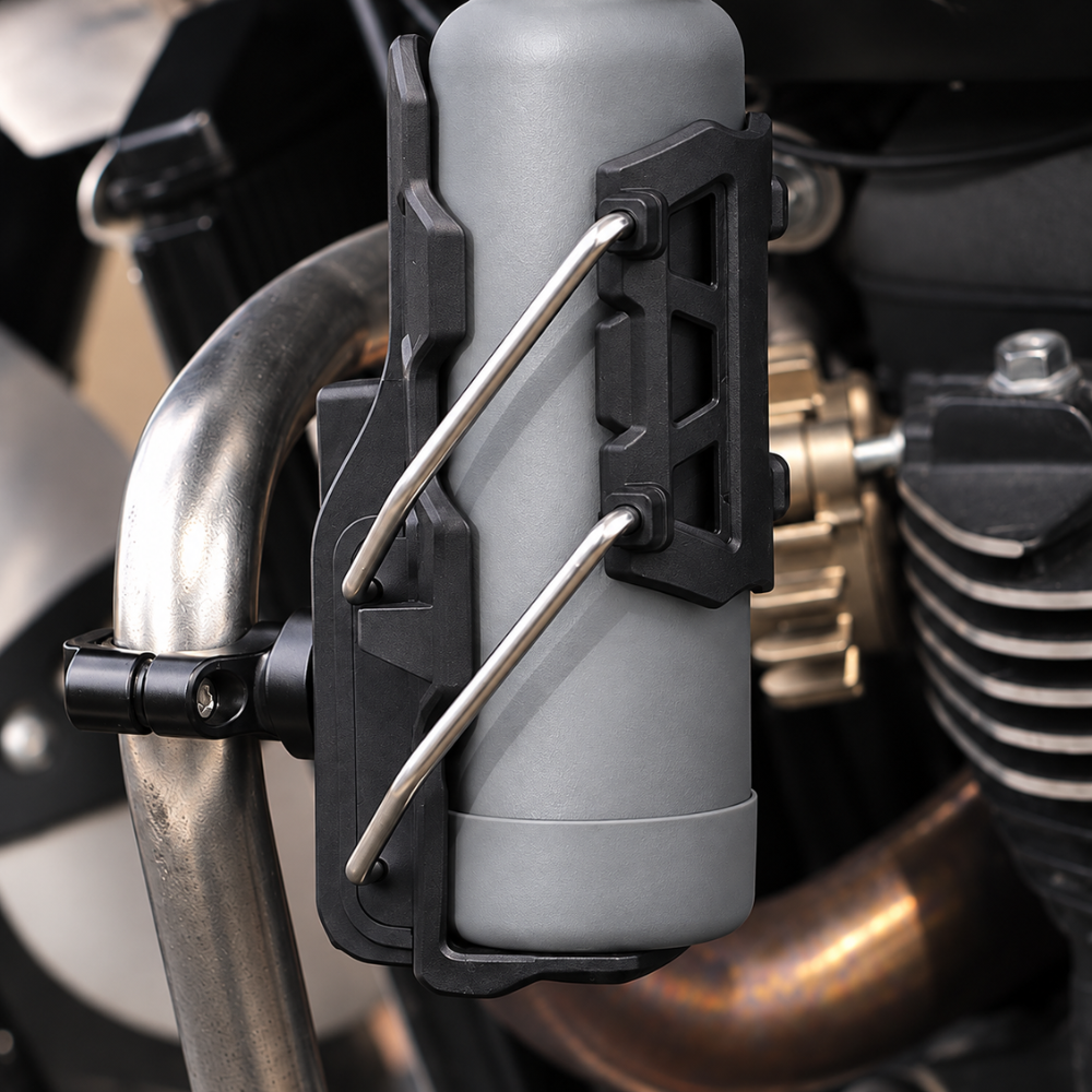 BikerZoneZ Adjustable Motorcycle Water Bottle Holder