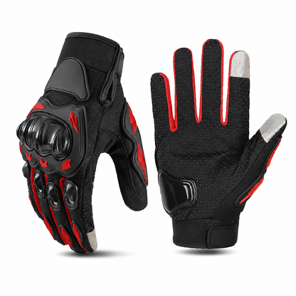 BikerZoneZ™ Summer Breathable Touch Screen Motorcycle Gloves - Hard-Shell Protection
