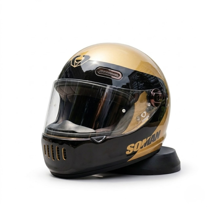 SOMAN Vintage Rider Fullface Helmet - DOT Certified