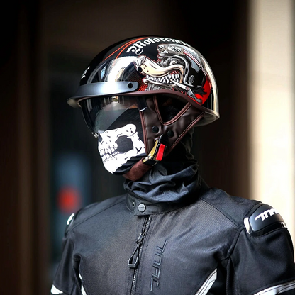 Old School Rider Half-Face Helmet - DOT Approved