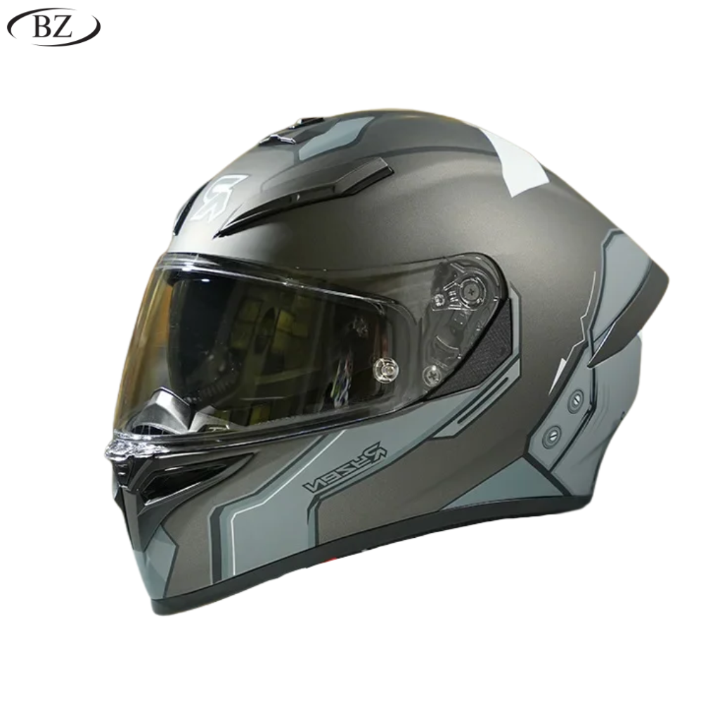BikerZoneZ CyberCore Full Face Helmet - DOT & ECE Approved