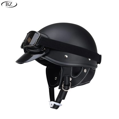 Premium Vintage Half Helmet – DOT & ECE Approved Motorcycle Helmet with Visor