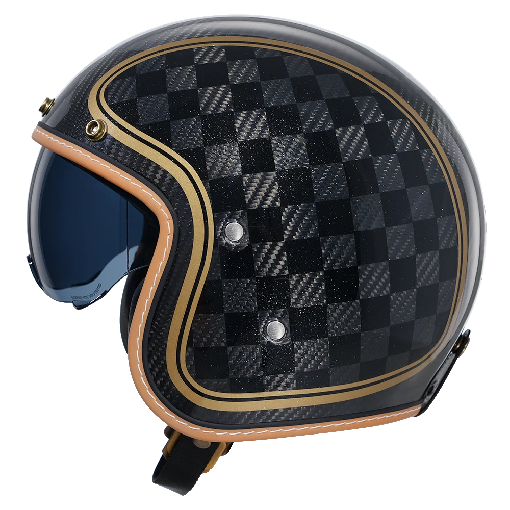 Carbon Fiber Retro Open Face Helmet – DOT Certified