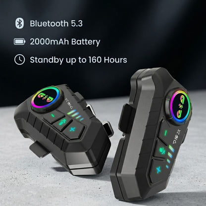 P10 2X Motorcycle Helmet Intercom (2-Rider, 300m, IPX6, BT 5.3)