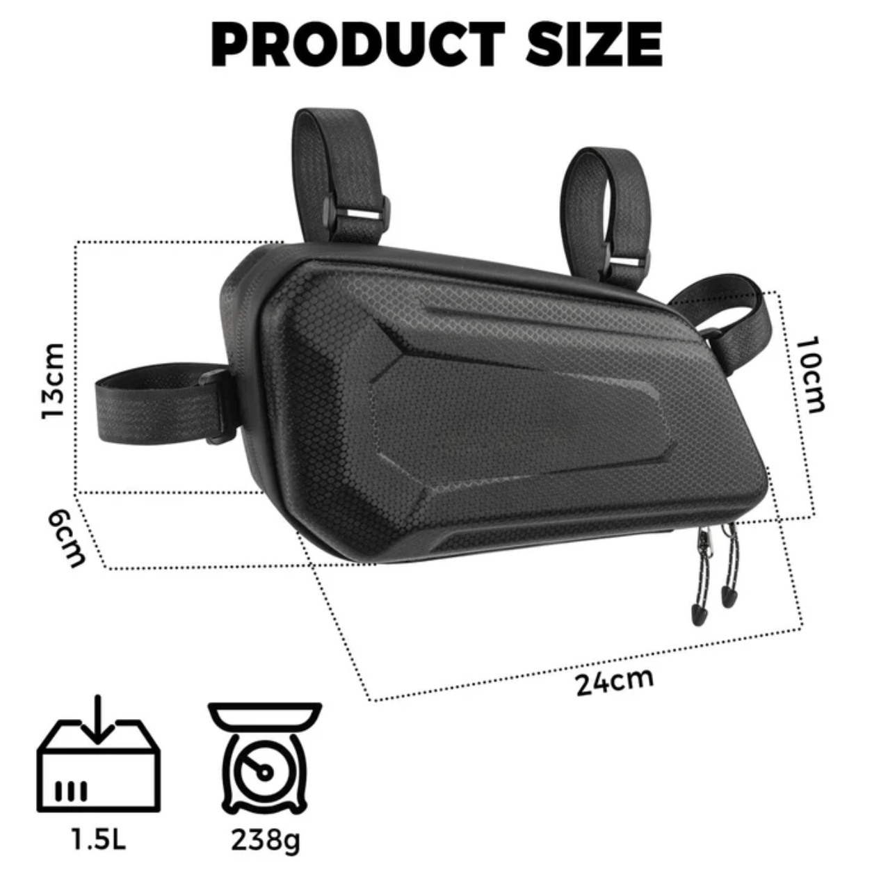 BikerZonez Low Profile Hard Shell Motorcycle Side Bag