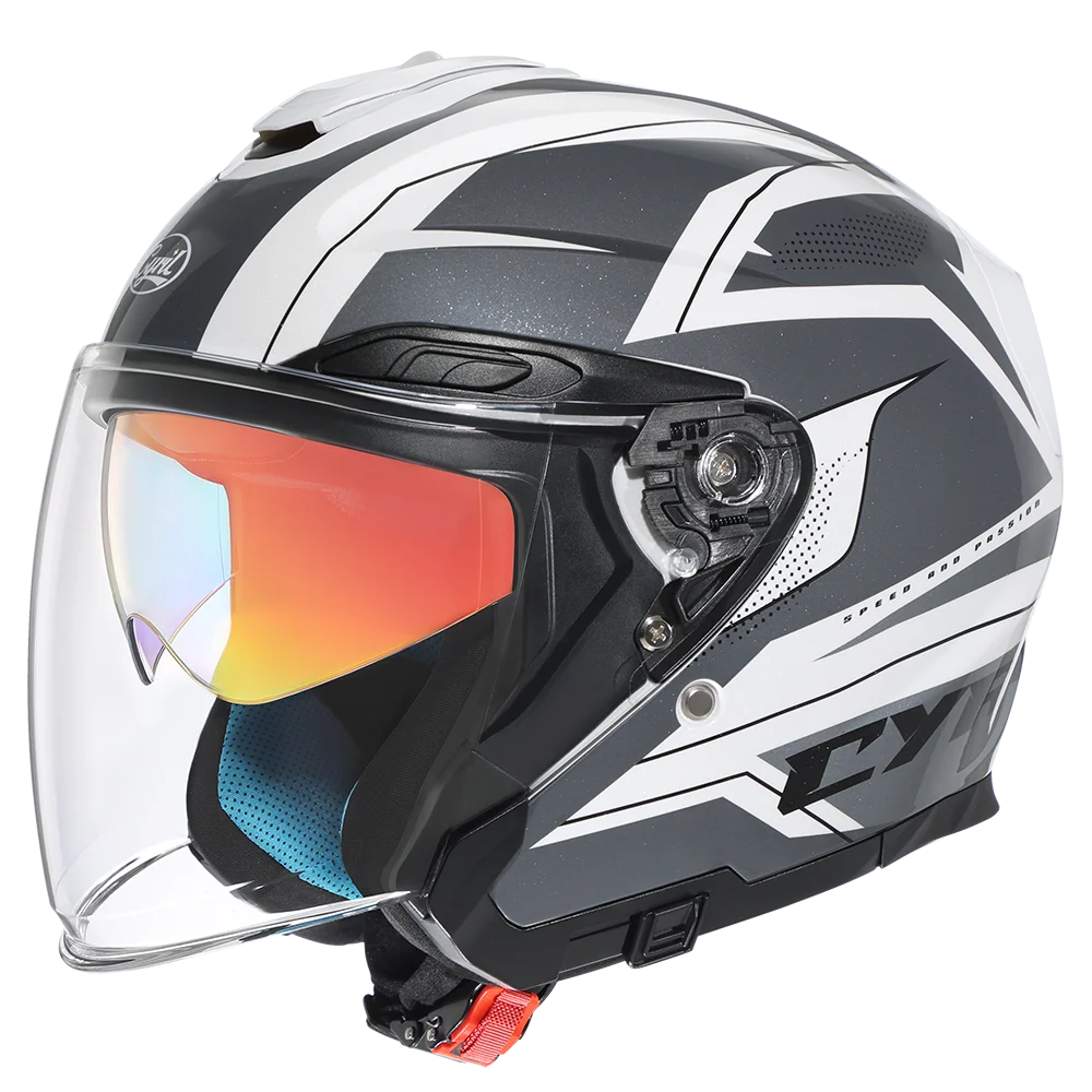 IronRide Open Face Dual Visor Helmet –  DOT Certified