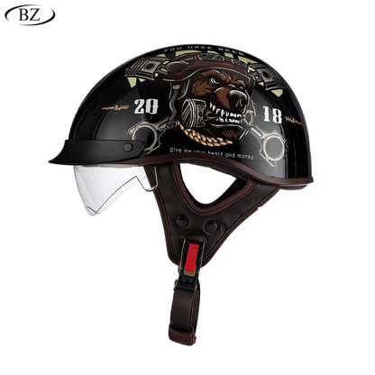 Old School Rider Half-Face Helmet - DOT Approved