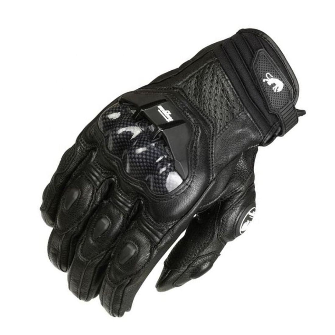 BikerZonez™  Armored Leather Riding Gloves – Carbon Knuckle Protection