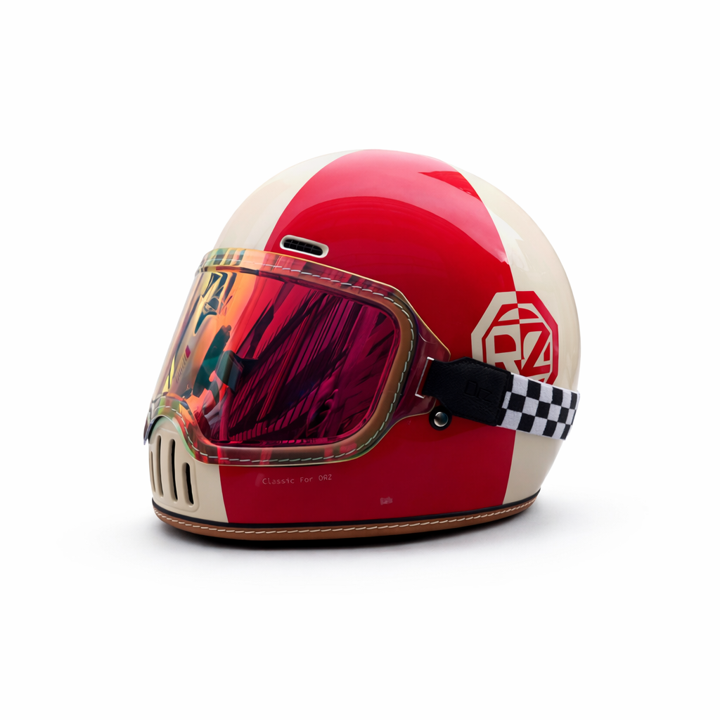 ORZ-729 Retro Full-Face Helmet - DOT & ECE Approved