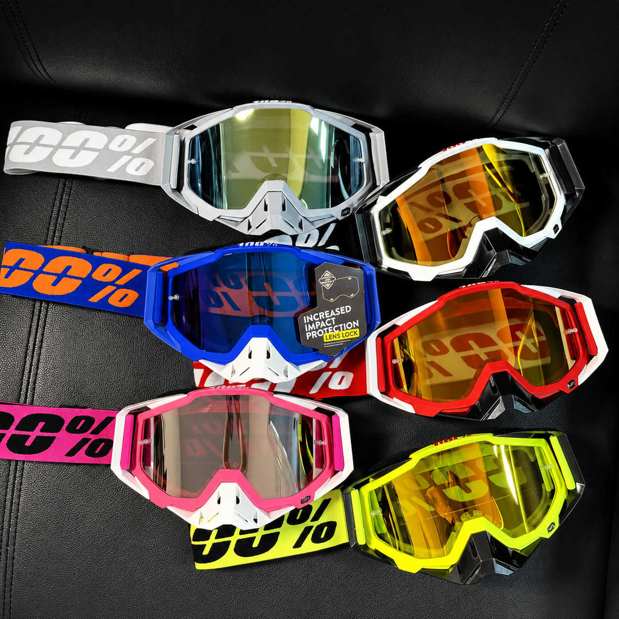 BikerZoneZ TrailShield MX Goggles – UV400 Anti-Fog Off-Road Riding Goggles