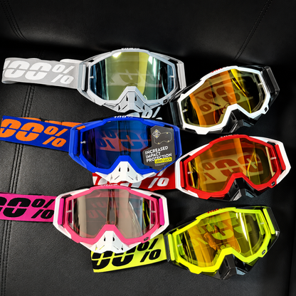 BikerZoneZ TrailShield MX Goggles – UV400 Anti-Fog Off-Road Riding Goggles