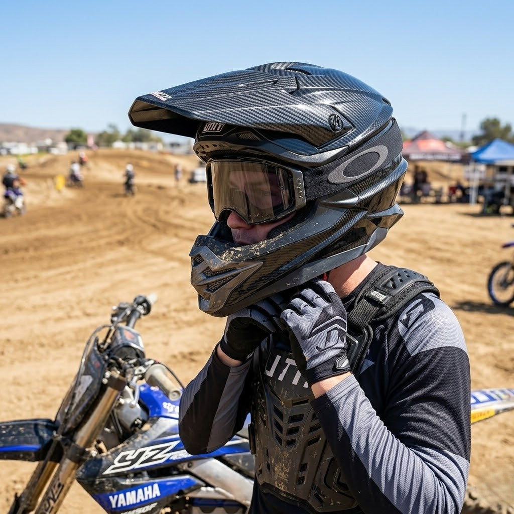 BikerZoneZ SafeRide Pro Off-Road Full Face Helmet - DOT Certification