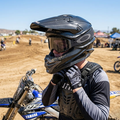 BikerZoneZ SafeRide Pro Off-Road Full Face Helmet - DOT Certification