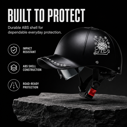 BikerZoneZ RoadCap™ DOT & ECE Half Helmet