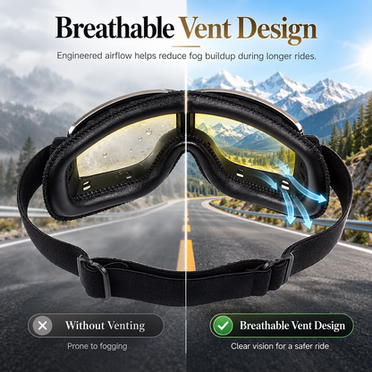 Vintage Leather Motorcycle Goggles
