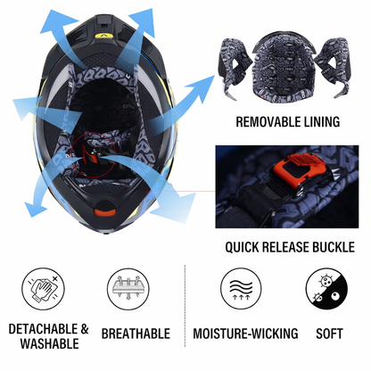 NightRider Pro Flip Helmet - DOT Certified