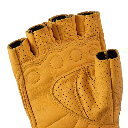 Motorcycle Half Finger Leather Gloves