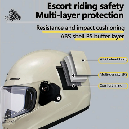 BikerZoneZ RetroRide Full Face Helmet - DOT Approved