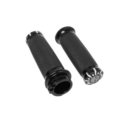 Universal CNC Aluminum & Rubber Motorcycle Handlebar Grips – 1 Inch