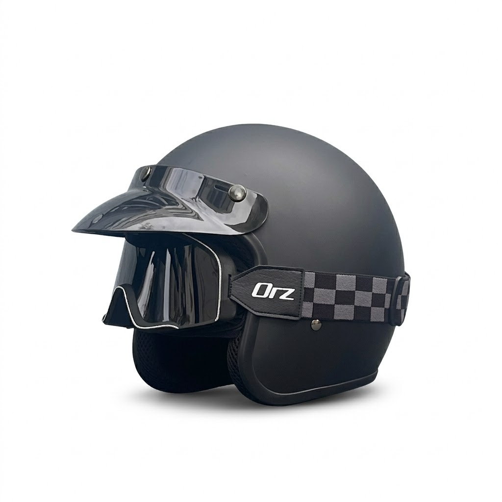 Urban Retro Open-Face Helmet – DOT & ECE Approved Protection