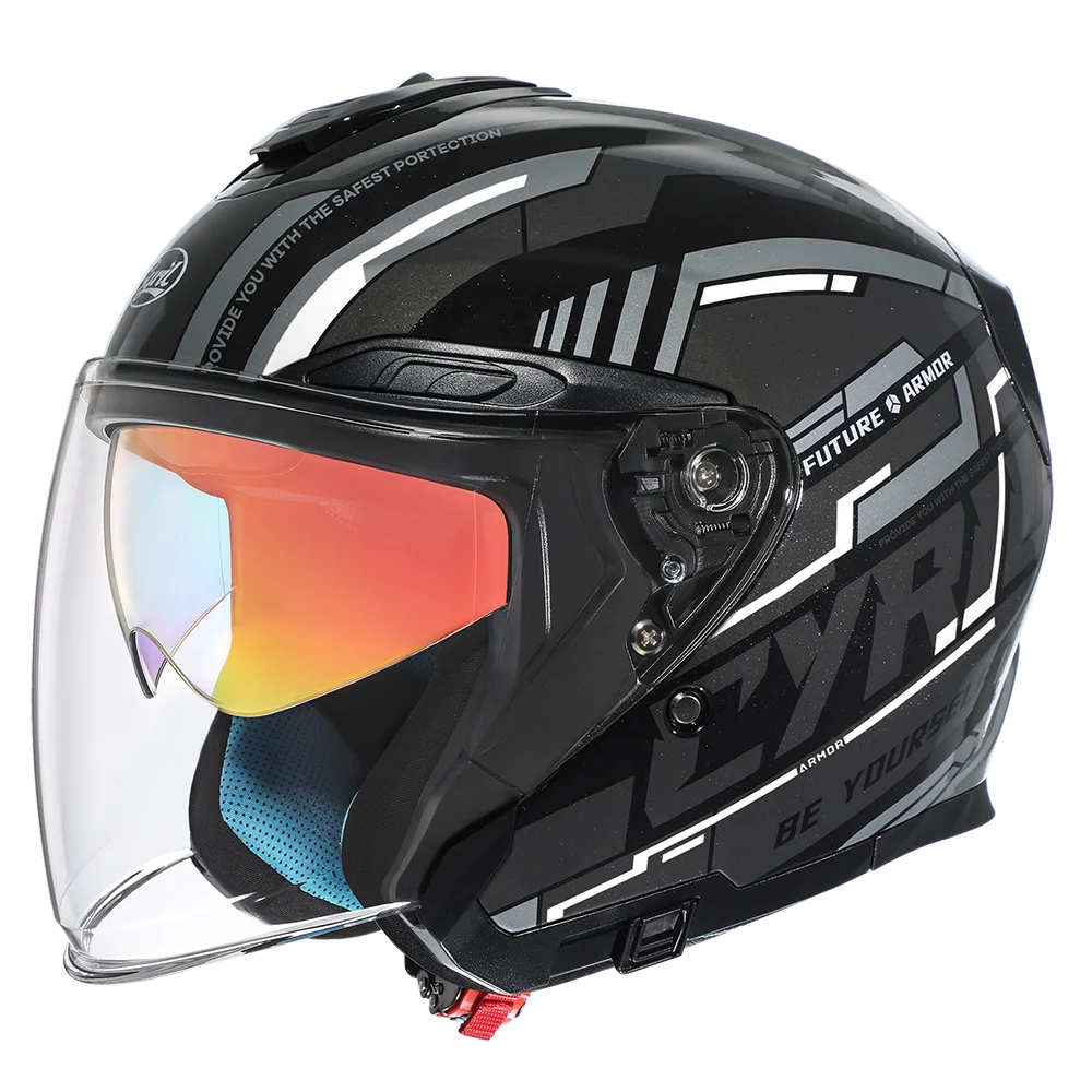 IronRide Open Face Dual Visor Helmet –  DOT Certified