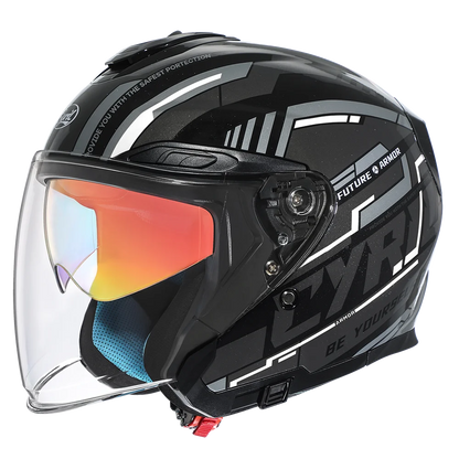 IronRide Open Face Dual Visor Helmet –  DOT Certified