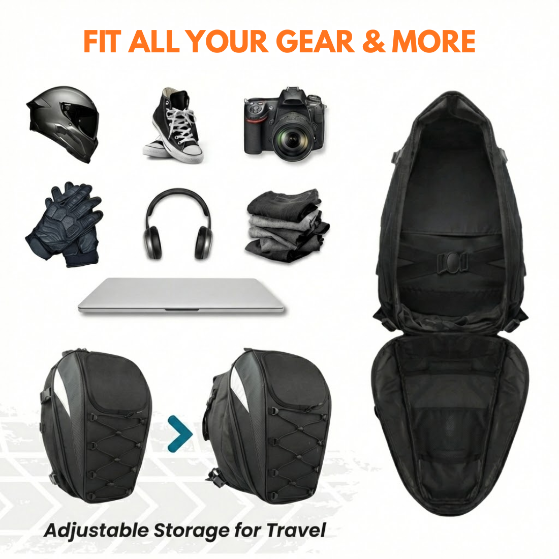 2-in-1 Motorcycle Tail Bag