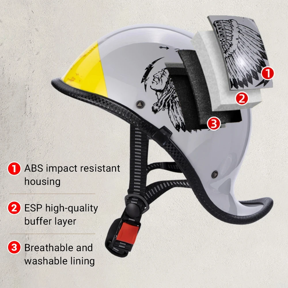 Minimalist Retro Shell-Shaped Half-Face Helmet
