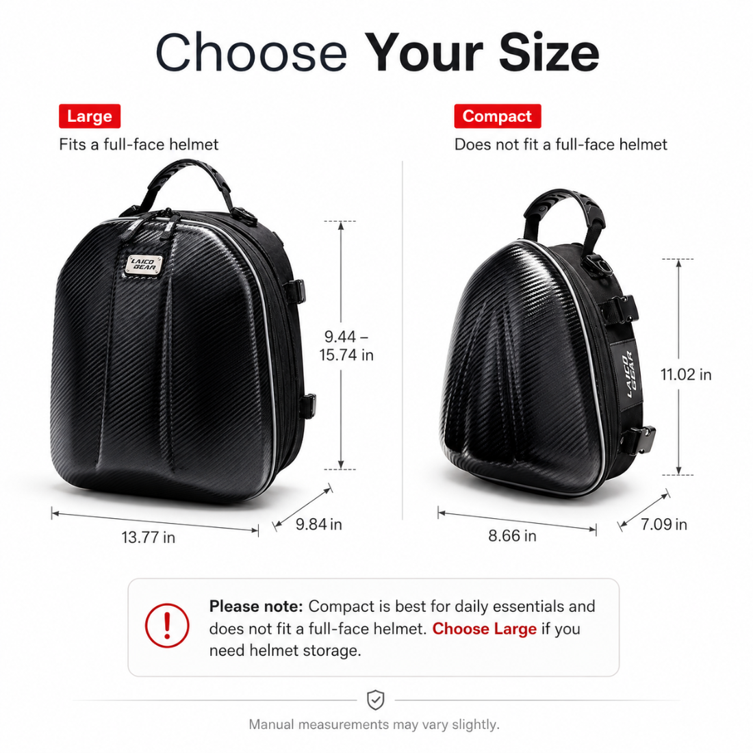 BikerZonez Carbon Fiber 3-in-1 Motorcycle Tail Bag