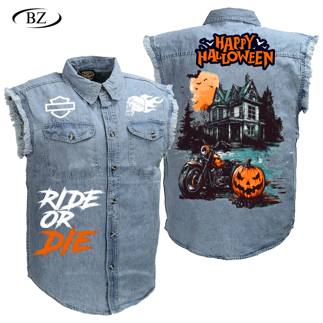 BikerZoneZ Sleeveless Denim Jacket