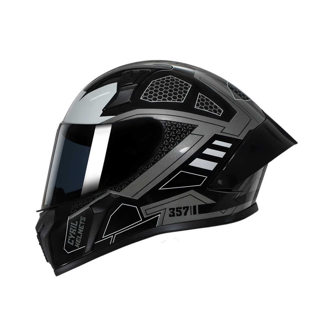 BikerZoneZ Standard Full Face Helmet - DOT & ECE Approved