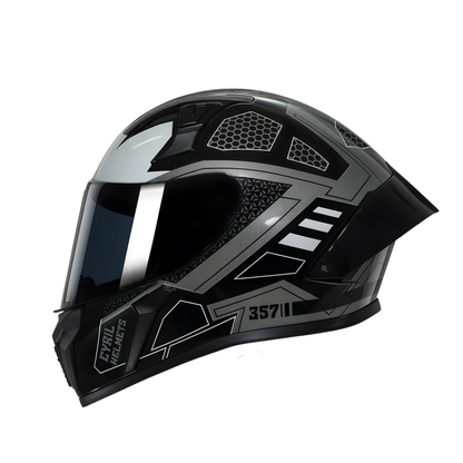 BikerZoneZ Standard Full Face Helmet - DOT & ECE Approved