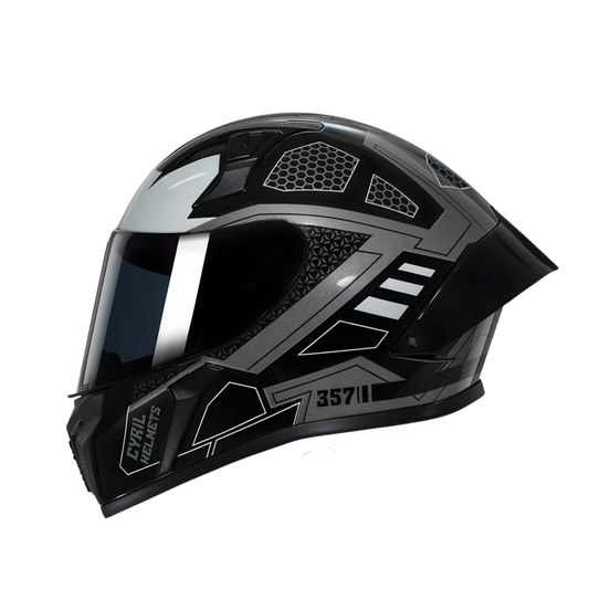 BikerZoneZ Standard Full Face Helmet - DOT & ECE Approved