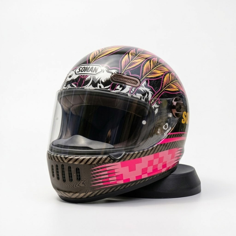 SOMAN Vintage Rider Fullface Helmet - DOT Certified
