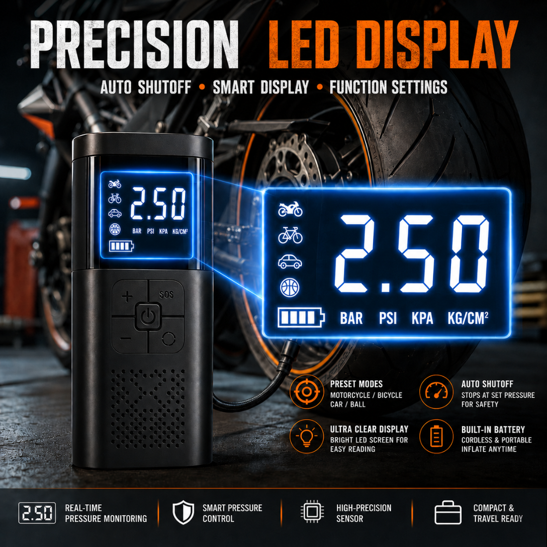 BikerZonez™ RideReady Air Pump
