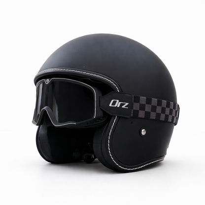 Premium Retro Open-Face Motorcycle Helmet – DOT & ECE Approved