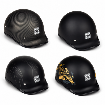BikerZoneZ™ Street Half Helmet - DOT Approved