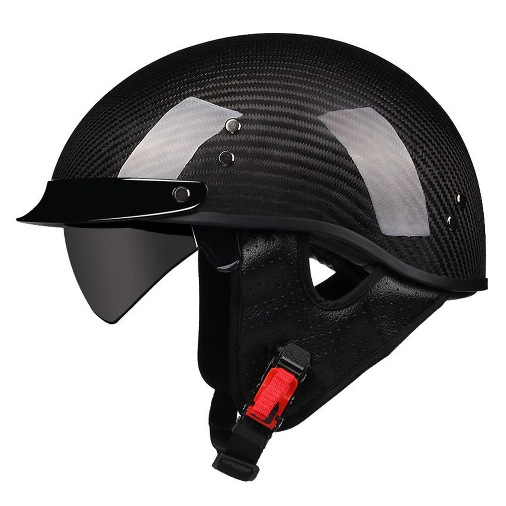 Vintage Carbon Fiber Half Helmet - DOT & ECE Approved