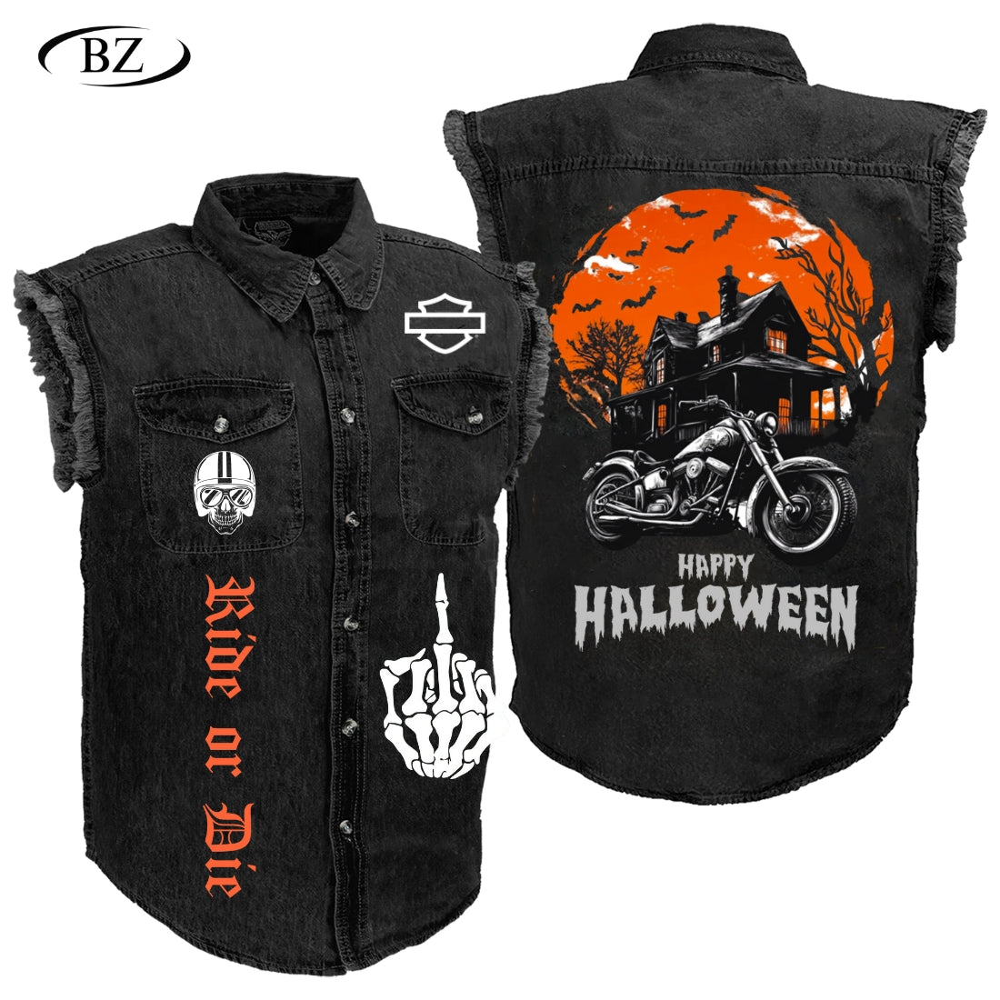 BikerZoneZ Sleeveless Denim Jacket