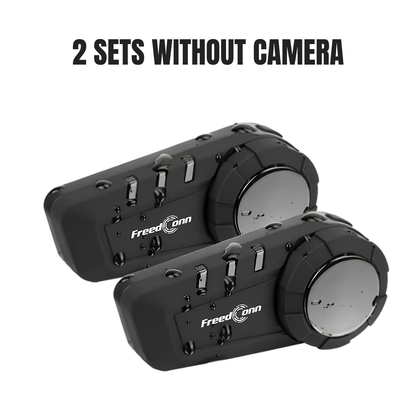 BikerZoneZ R1 Plus Motorcycle Intercom with 1080P Dash Cam — Bluetooth Helmet Headset, 4–6 Riders, Handsfree, Waterproof